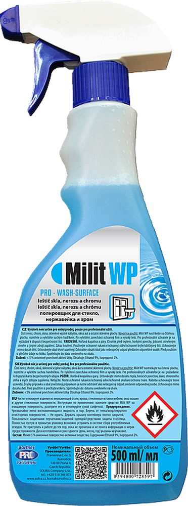 Milit WP 500ml MR nerez, chrom