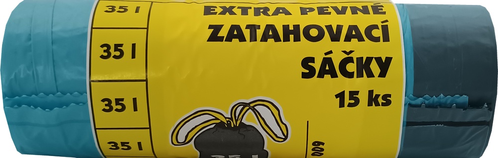 Sáčky do koše 35L 50x60/ 15mi zatah.15ks modré