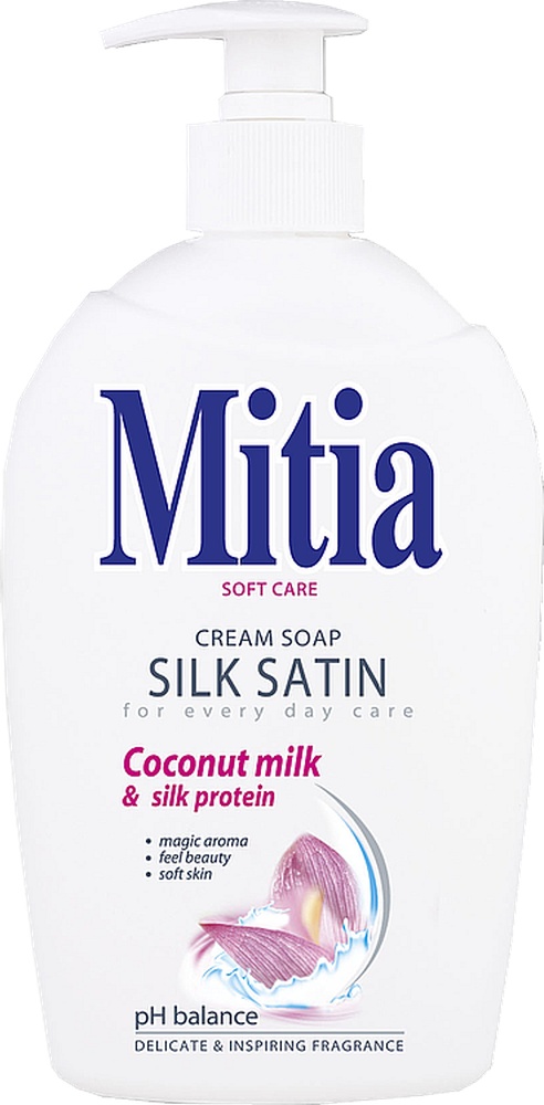 Tekuté mýdlo 500ml Mitia Silk Satin bílá