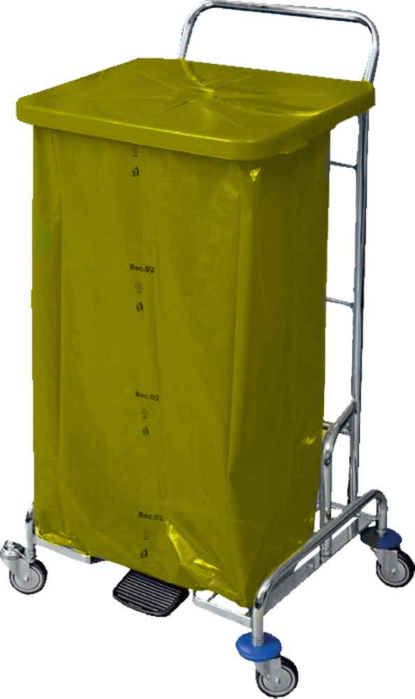 Stojan na odpad s nášl Pedalbag víko žluté 120L