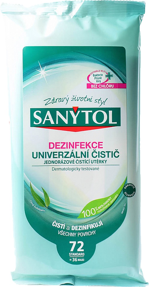 Sanytol dezinfekční vlhčené utěrky univerzal 72ks