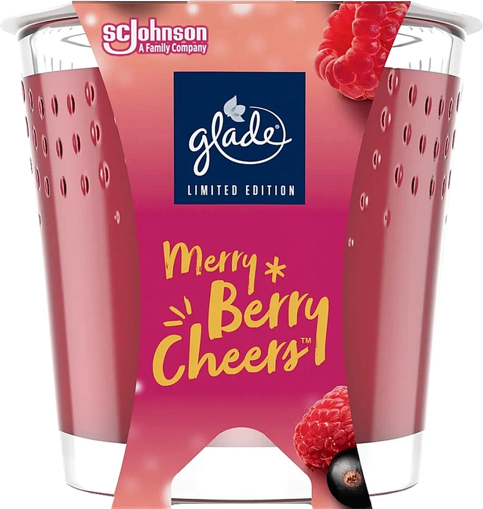 Svíčka SKLO Glade 129g Merry Berry Cheers