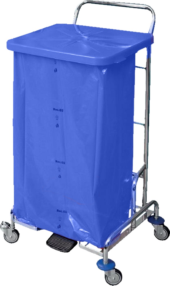 Stojan na odpad s nášl Pedalbag víko modré 70L