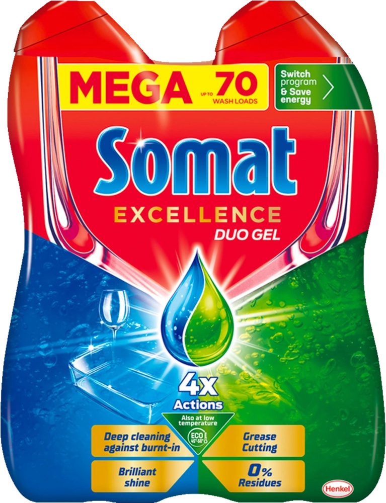 Somat do myčky gel Excellence 70dávek/ 2x630ml Duo