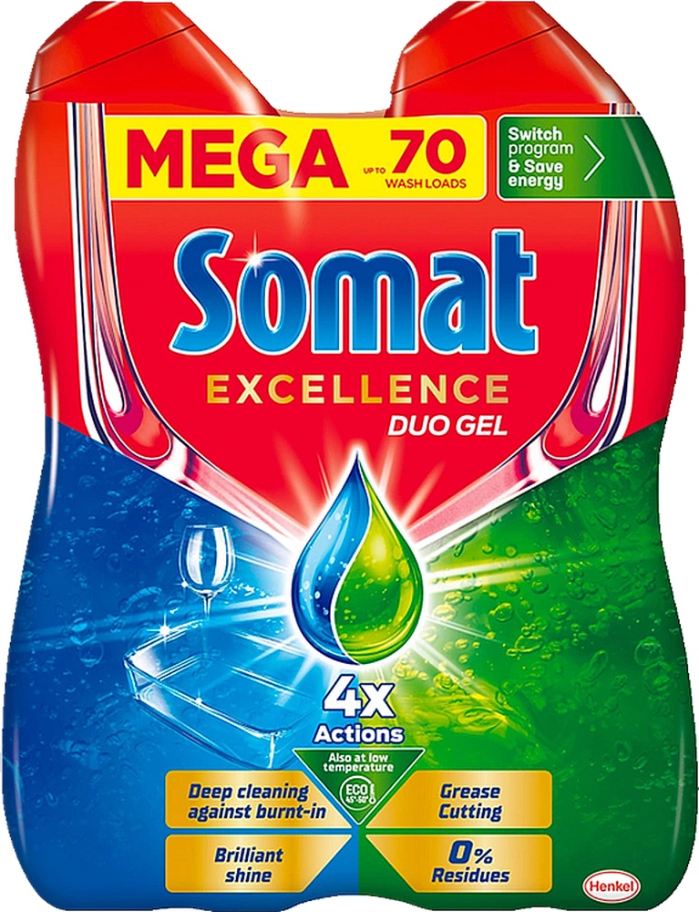 Somat do myčky gel Excellence 70dávek/ 2x630ml Duo