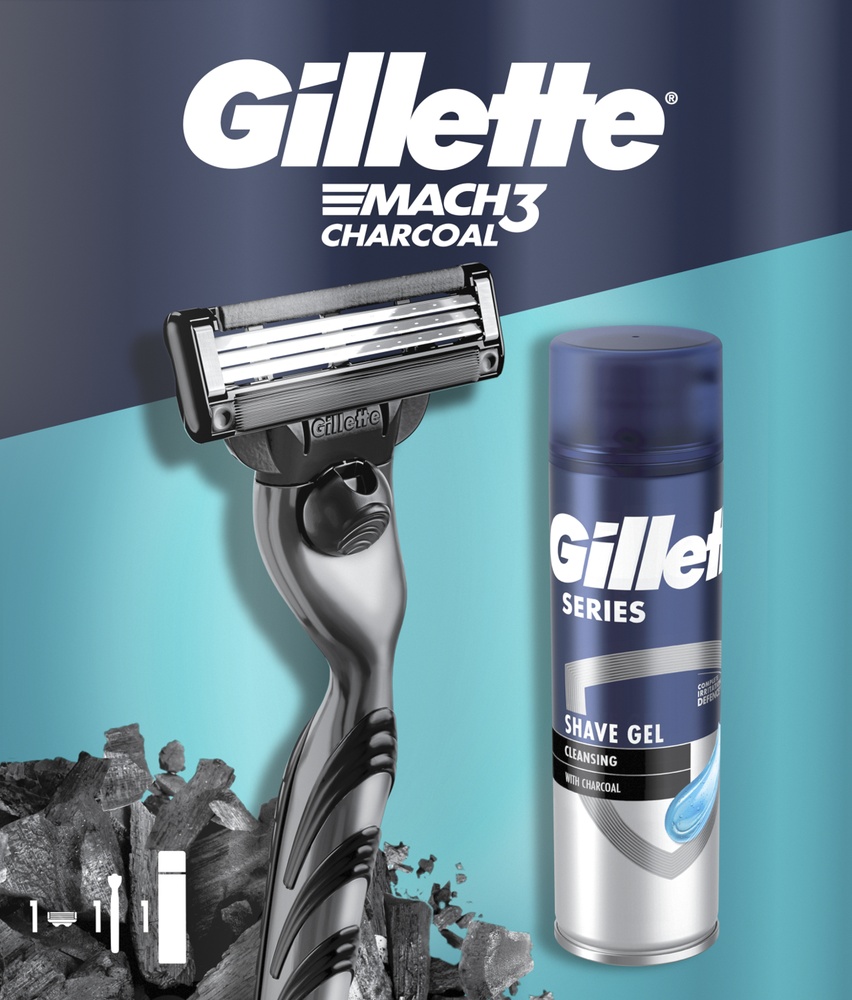 Balíček Gillette strojek Mach3 + holící gel 200ml