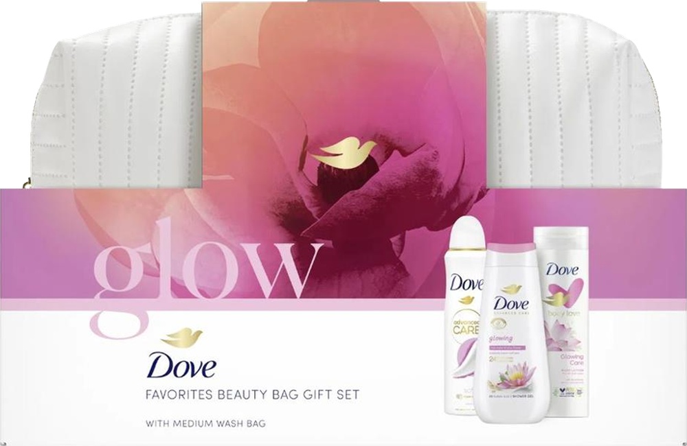 Balíček Dove Glow  SG+Deo+mléko taška