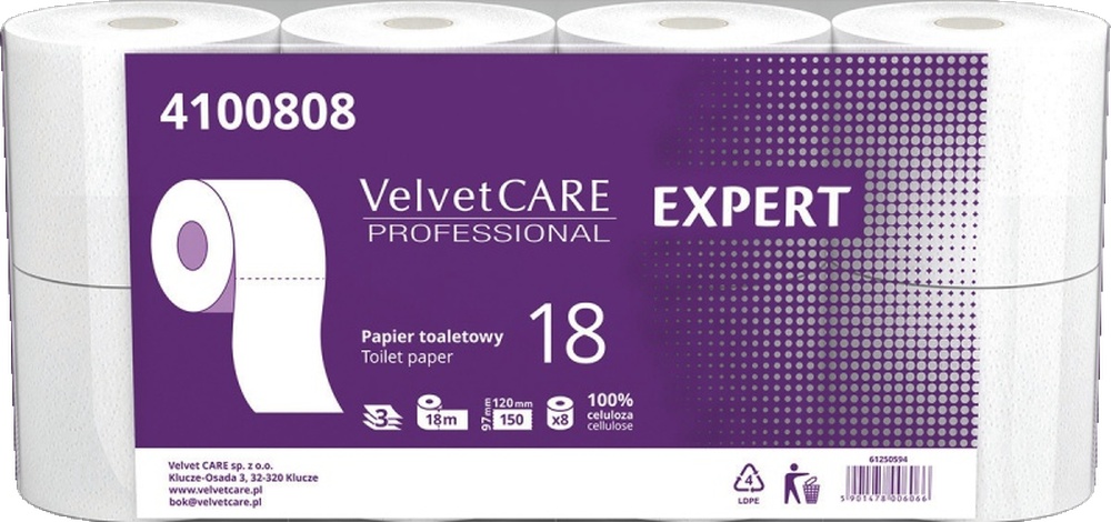 Toaletní papír 3vrs.4100837 Velvet celuloza 18m
