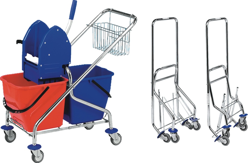 Úklidový vozík Rekord 2x17L + výbava sklapovací