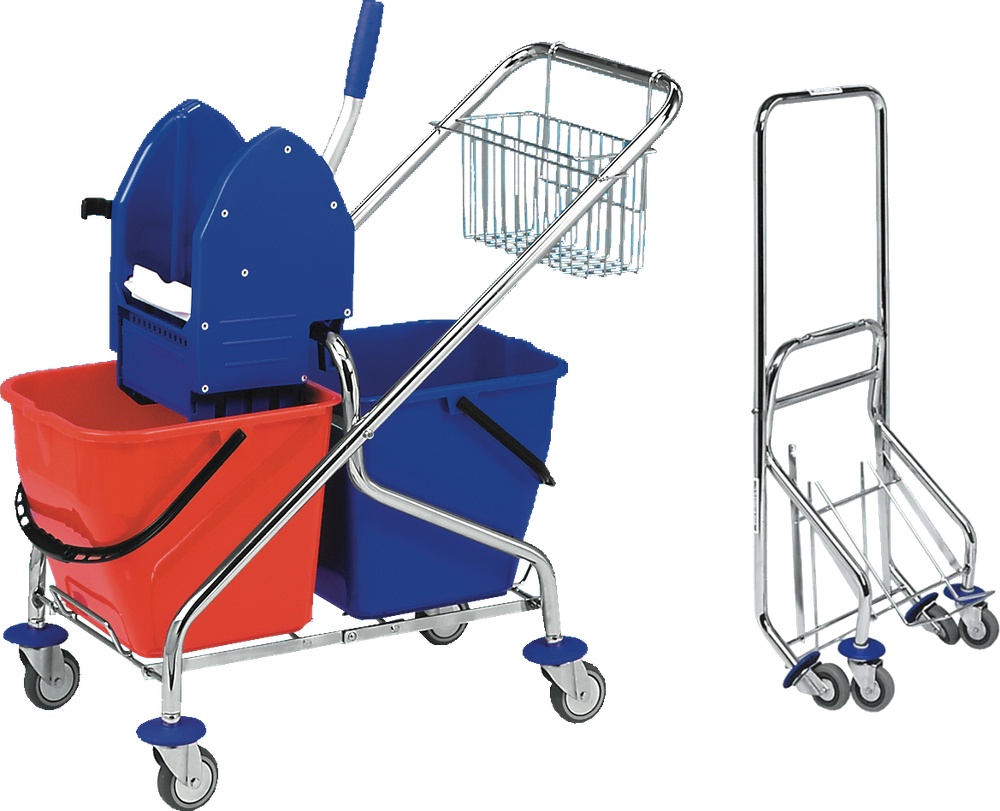 Úklidový vozík Rekord 2x17L + výbava sklapovací