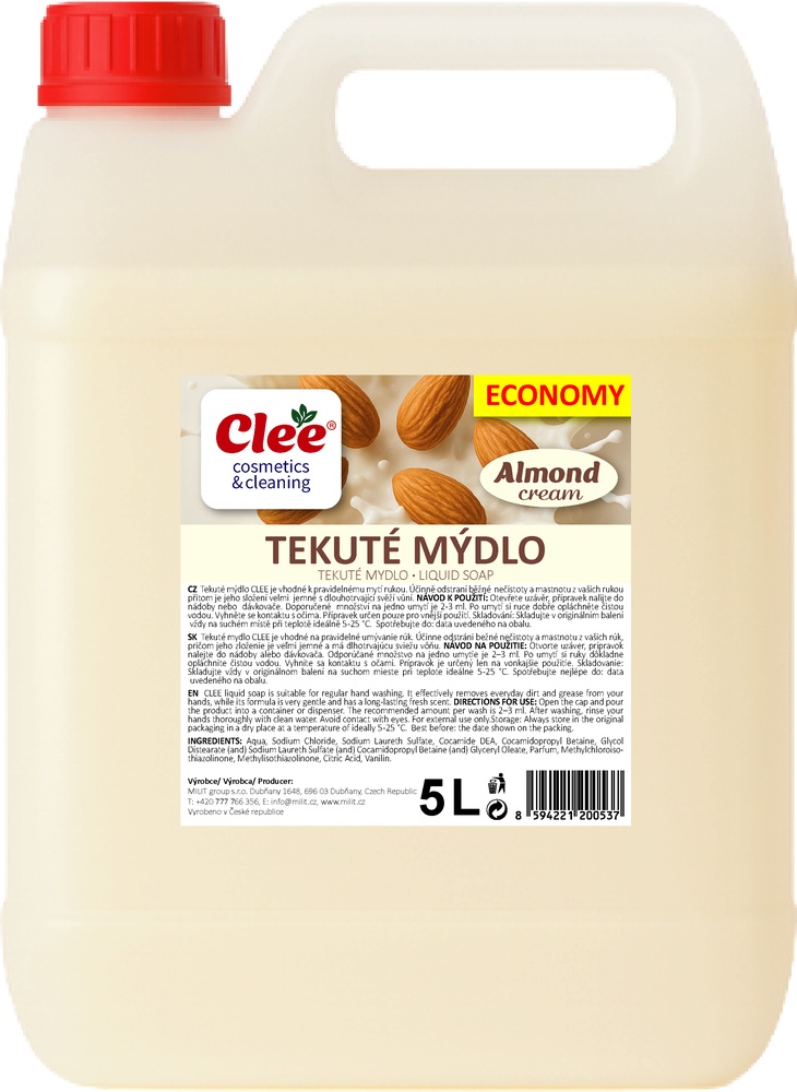 Tekuté mýdlo 5L Clee Almond cream